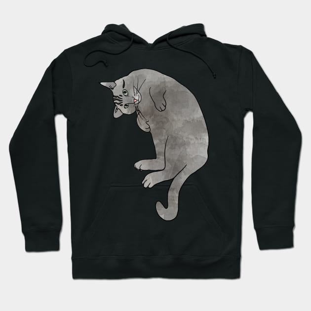 Grey Tabby Cat Hoodie by murialbezanson